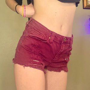 maroon almost famous jean shorts!